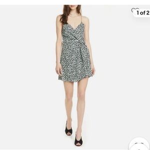 Alice + Olivia Mint Green Animal Print Slip Dress Mini Spaghetti Strap